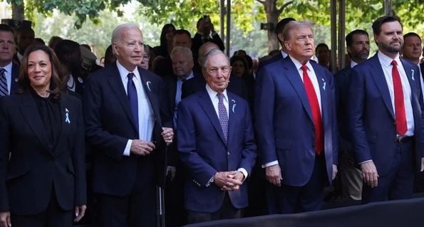 Biden, Harris, Trump, Vance appear together at 9/11 memorial ceremony