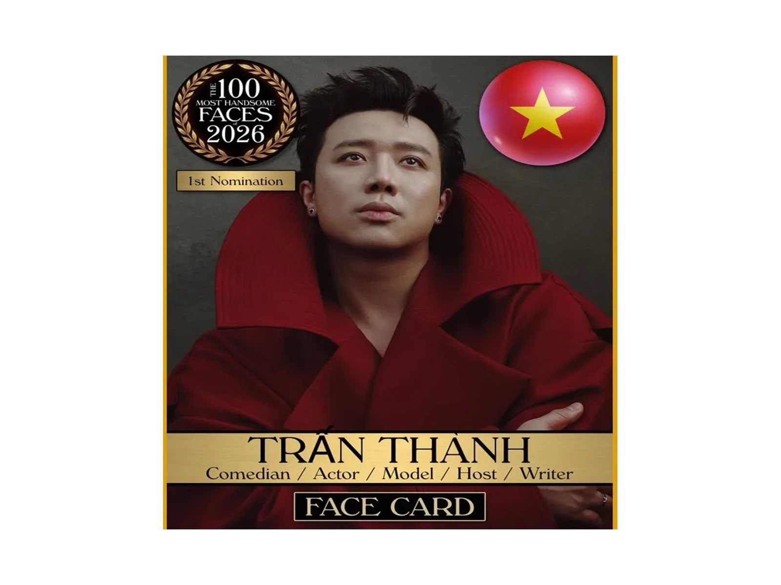 Tran Thanh has been nominated for the first time for the most handsome face in the world in 2026