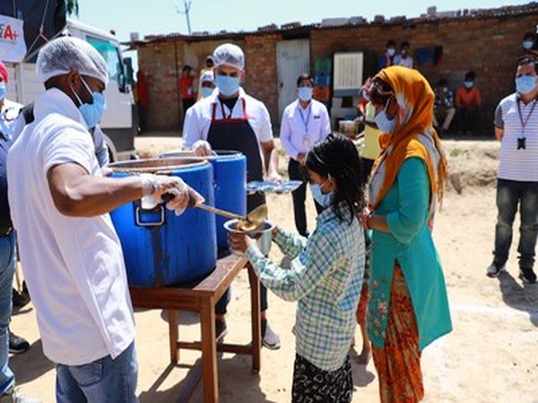 Chandigarh University distributes food to neighbouring villages during the nationwide lockdown to fight the global pandemic