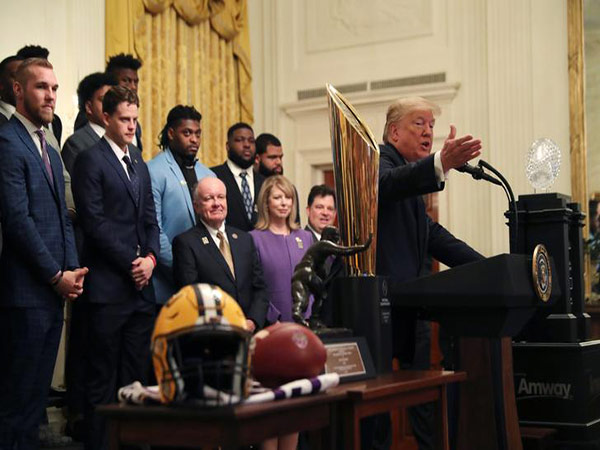 LSU 'Get the Gat' video from Trump's White House tribute goes viral -- and features mystery woman
