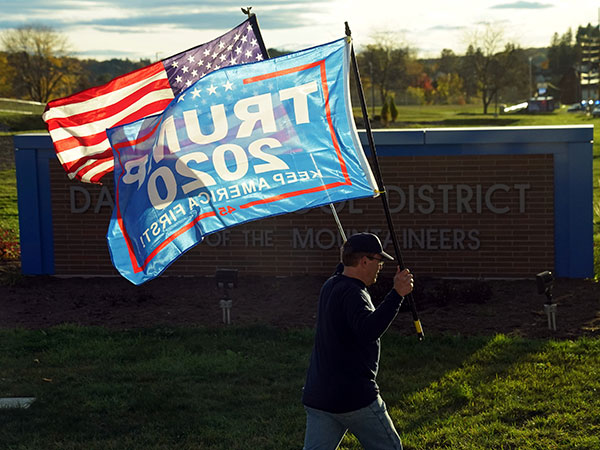 Pro-Trump group crashes Biden drive-in rally in Pennsylvania