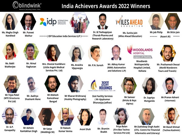 Winners Of  INDIA ACHIEVERS AWARDS - 2022