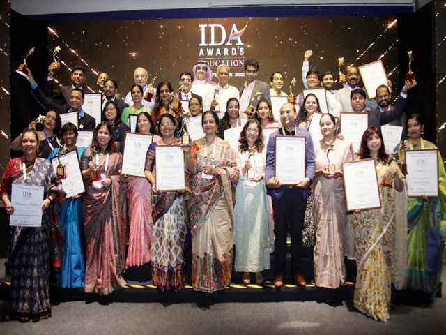 Winners of the IDA Education Awards at the awards night in Bengaluru