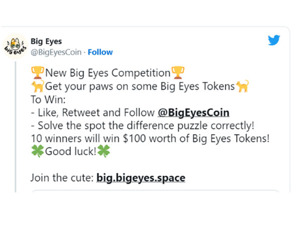 Dogecoin News and a Big Eyes Crypto Giveaway - USD 100 in Big Eyes Coin to be won!