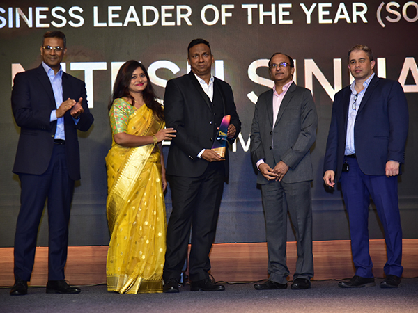 The CEO of Sacumen, Nitesh Sinha, honored with the Dare To Dream awards 2022 in the Business Leader of the Year(South) category by TV9 Network