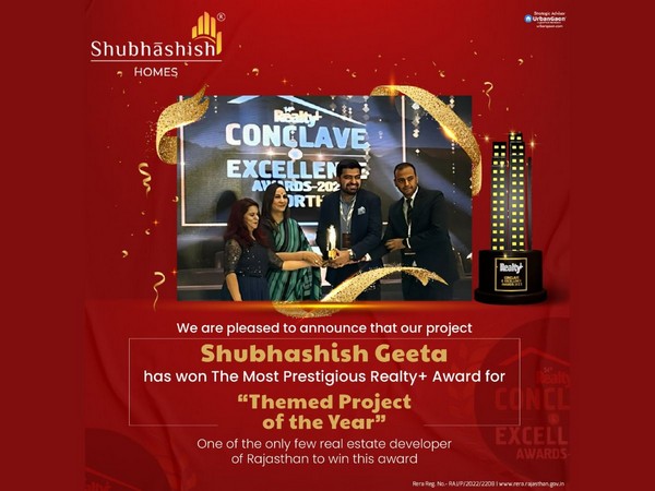 Shubhashish Homes wins the most prestigious Realty+ award for "Themed Project of the Year"