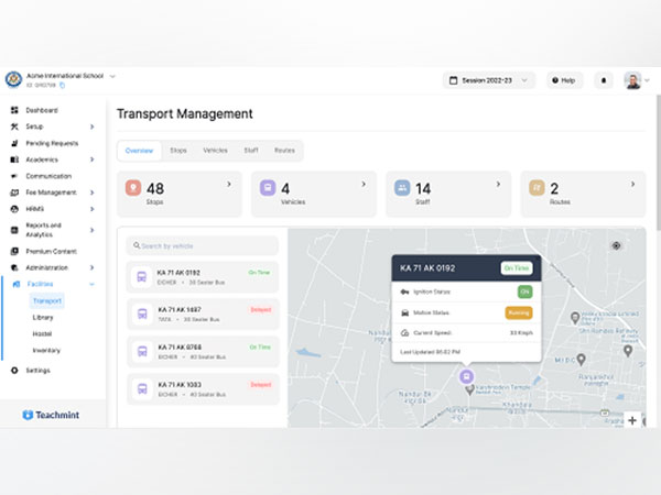 Teachmint's in-depth Transport Management feature