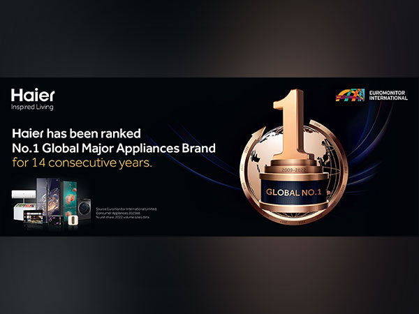 Haier awarded as the No. 1 Global Major Appliances Brand for the 14th consecutive year