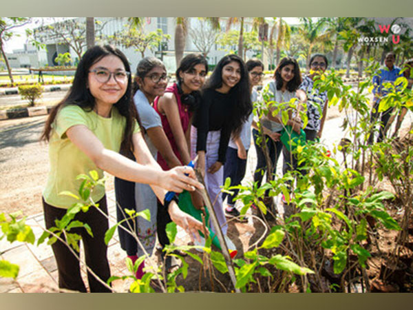 Woxsen students taking part in plantation drive as part of sustainability week