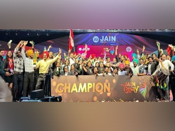 Students and Faculty of Chandigarh University celebrating their remarkable win of the Overall Championship Trophy at the 36th AIU Inter-University National Youth Festival.