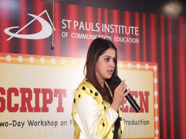 Genelia Deshmukh, actor producer and Entrepreneur, giving Keynote at St Pauls Institute, Bandra