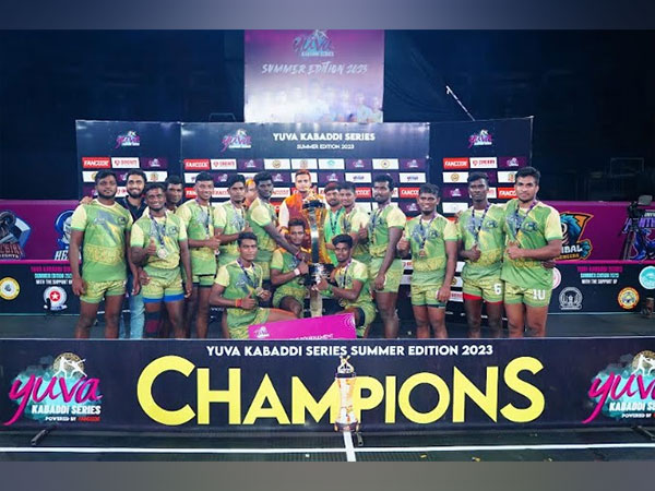 The victory moment of the team Palani Tuskers from Tamil Nadu at Yuva Kabaddi Series Summer Edition 2023