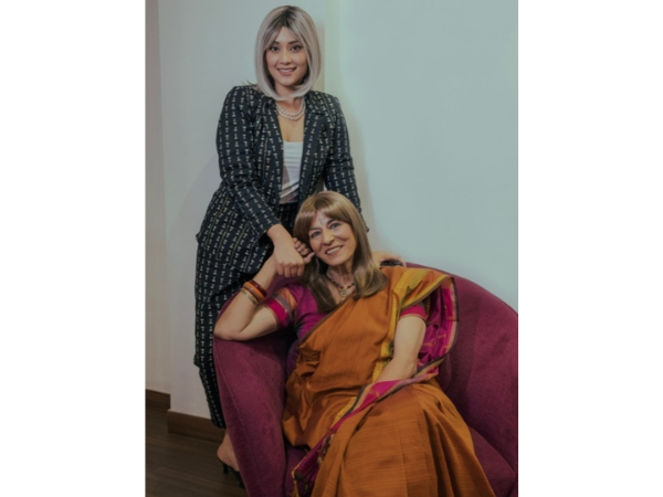 Nidhi Tiwari and Dr Gita Prakash try different looks with Paula Young wigs at the Diva Divine Store in Nizammudin, New Delhi.