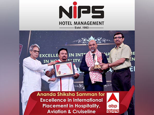 NIPS Hospitality Management Institute was honoured with the 'Ananda Shiksha Samman Award' by ABP Ananda for outstanding placements worldwide