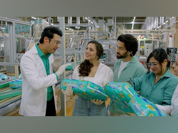 Nakuul Mehta & Janakee Parekh Mehta seen interacting with lab technician at Pampers manufacturing unit Mandideep, Bhopal