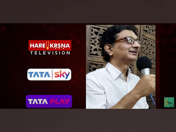 Dr Bimal Shah, Director of Hare Krsna TV announcing the availability of Hare Krsna TV on Tata Play