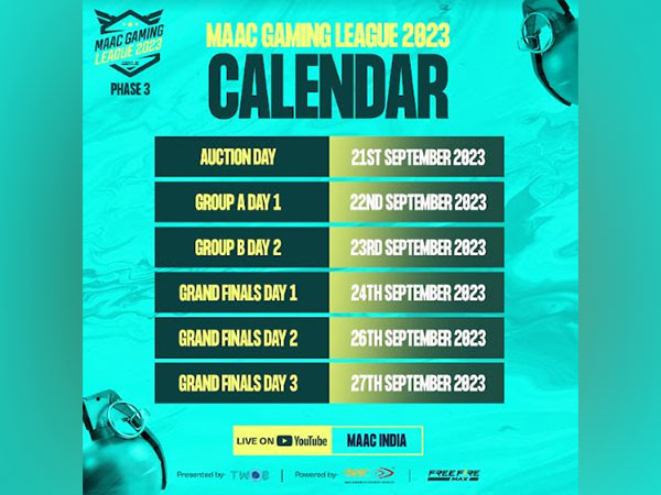 MAAC Gaming League 2023, Calendar