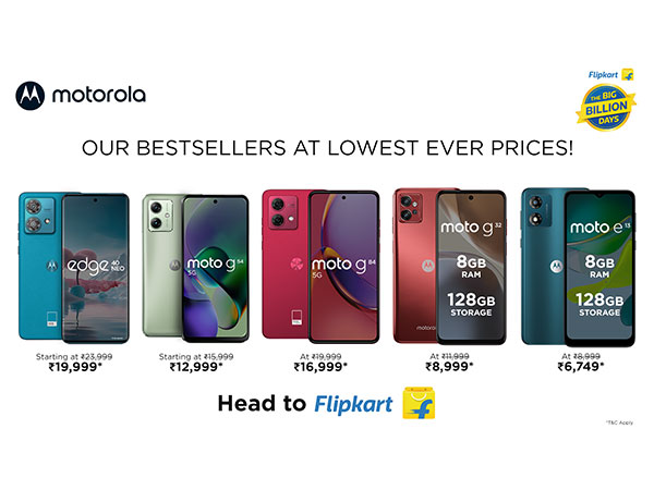 Motorola has announced lowest ever festive prices on moto g54 5G, moto g32 and Flipkart’s The Big Billion Days Specials motorola edge 40 neo on Flipkart