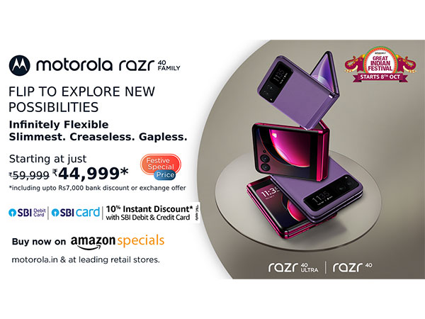 Amazon Great Indian Festival: Motorola Announces Festive Discounts for Its razr series, motorola razr 40 Available at an Early Access Deal of Rs 44,999