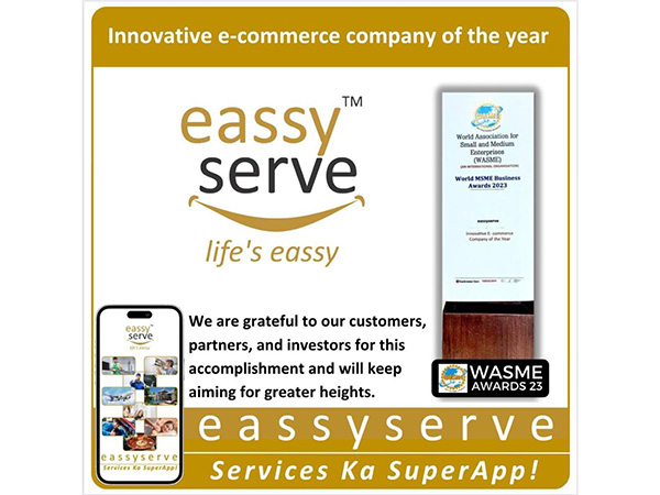 eassyserve awarded "Innovative E-commerce Company of the Year" at World MSME Business Summit 2023