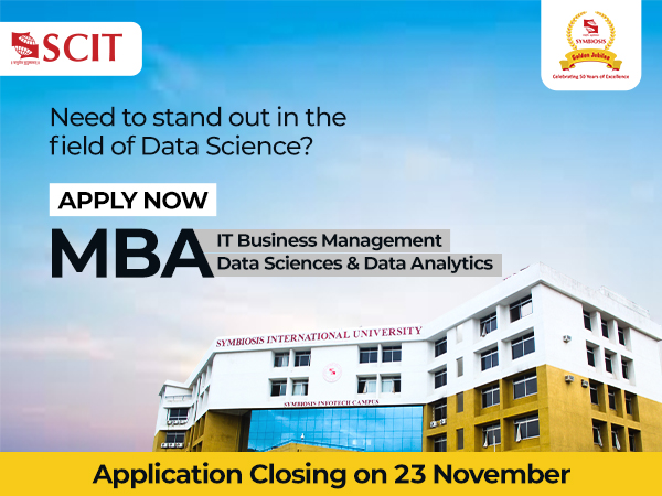 SCIT to offer its coveted MBA programmes in IT Business Management and Data Sciences & Data Analytics through SNAP 2023; Application closes on 23rd November 2023