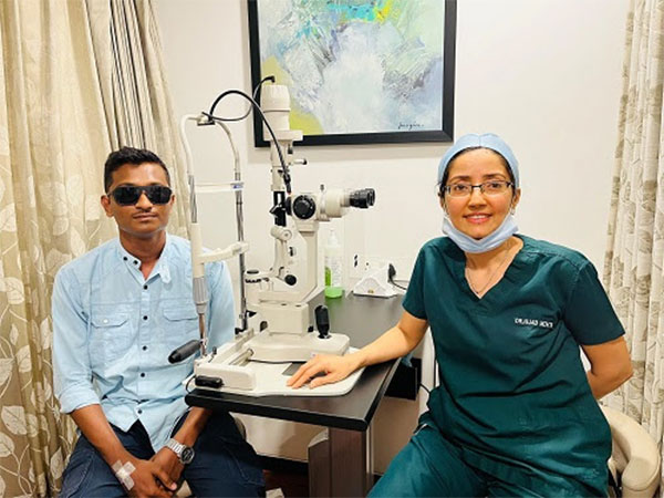 Patient Tushar Salunke with Dr. Hijab Mehta, Joint Chief of Clinical Services, at Infiniti Eye Hospital, a unit of Dr. Agarwals Eye Hospital located at Tardeo, Mumbai