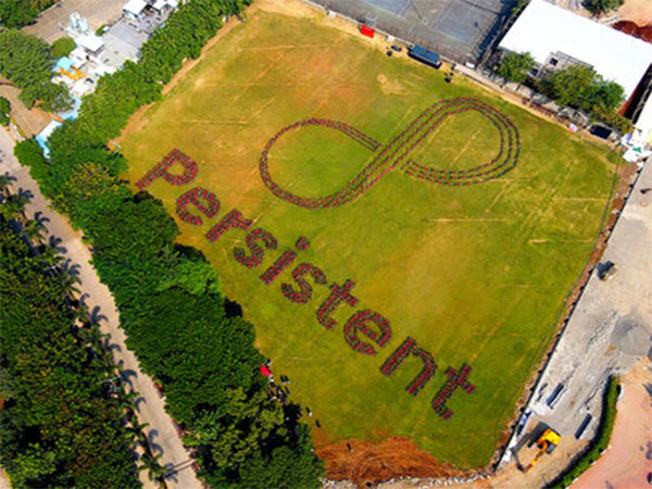 Arial view of the Largest bicycle logo for the GUINNESS WORLD RECORDS title attempt