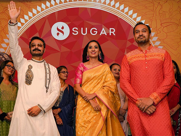 Tollywood superstar Prosenjit Chatterjee, Vineeta Singh - Co-founder and CEO of SUGAR Cosmetics, and Kaushik Mukherjee - Co-founder and COO of SUGAR Cosmetics celebrate Durga Pujo in Kolkata
