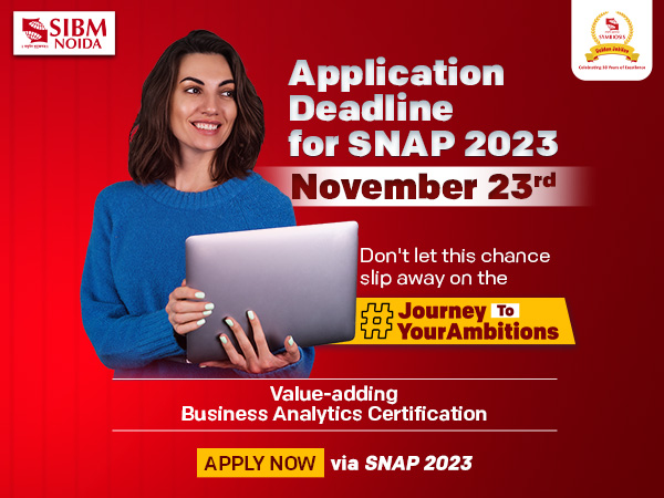 Apply for SIBM NOIDA via SNAP 2023: Last date to register 23rd November 2023