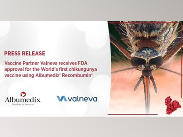 Vaccine Partner Valneva receives FDA approval for the World's first chikungunya vaccine using Albumedix' Recombumin®