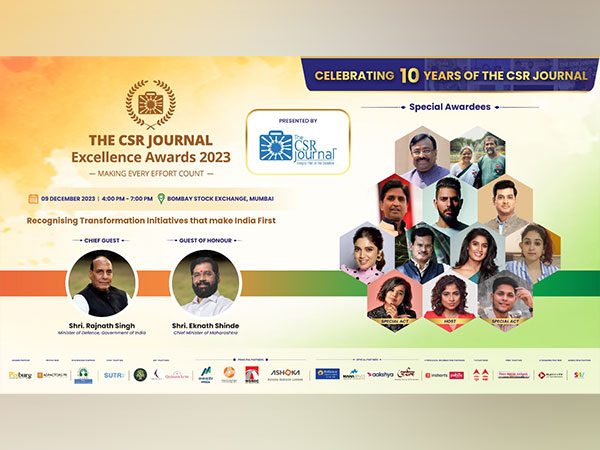 6th Edition of The CSR Journal Excellence Awards to be hosted on 09 December 2023 at Bombay Stock Exchange, Mumbai