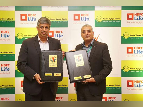 In this photograph (from left to right) are Suresh Badami - Deputy Managing Director, HDFC Life, Dolphy Jose - Chief General Manager & Head Consumer Banking, Karur Vysya Bank( KVB)