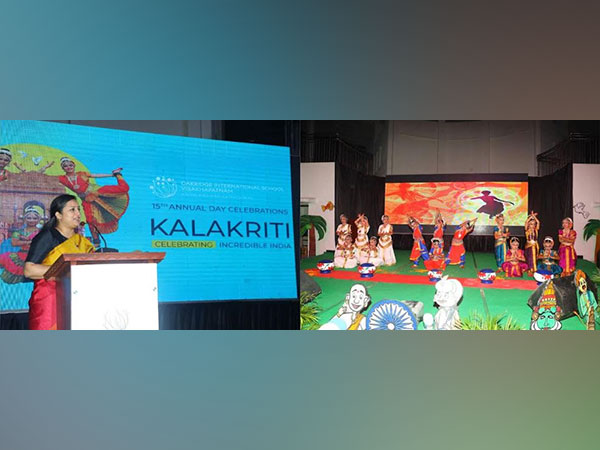 Nandini Salaria, IFS, Zoo Curator (Left) & Students performing at Kalakriti