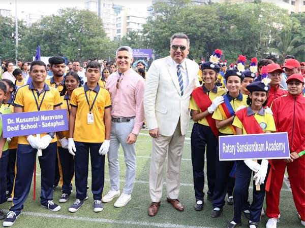 Boman Irani with Trustee Sujay Jairaj at the 20th Sports Meet for Differently Abled Children hosted by the Narsee Monjee Educational Trust