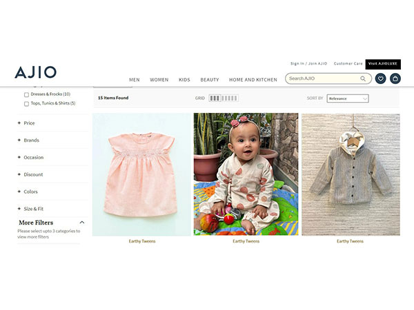 Earthytweens Takes a Sustainable Stride: Lists Eco-Friendly Fashion on Reliance Ajio Online Platform