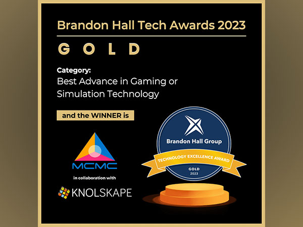 KNOLSKAPE and MCMC win the GOLD Award in the 'Simulation Technology' category at the Brandon Hall Group Awards 2023