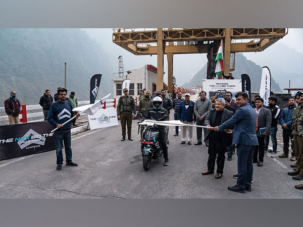 Vishesh Paul Mahajan (JKAS), Deputy Commissioner, Reasi, J&K flagged off Ampere's New Electric Scooter-Nex Big Thing from Salal Hydroelectric Power Station, Reasi, a ride from Kashmir to Kanyakumari