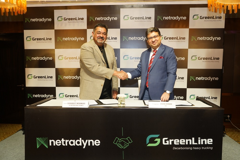 Durgadutt Nedungadi, Senior Vice President, Netradyne & Anand Mimani, CEO, GreenLine Mobility Solutions Ltd at the press conference