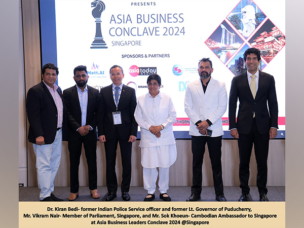 Dr. Kiran Bedi, Vikram Nair, Sok Khoeun at Asia Business Leaders Conclave 2024, Singapore