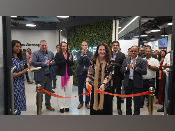 Collins Aerospace Chief Information Officer (CIO) Mona Bates cuts the ribbon during the inauguration of the India Digital Technology Center in Bengaluru