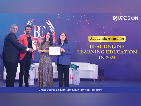 UPES has been awarded the prestigious 'Academia Award for Best Online Learning Education in 2024'