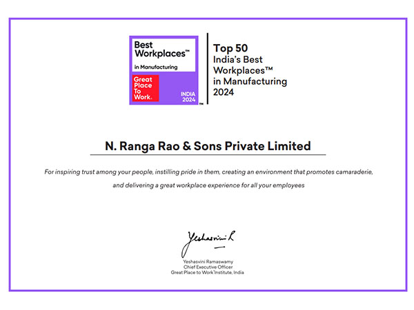 N. Ranga Rao & Sons, Makers of Cycle Pure Agarbathi Celebrated Among Top 50 India's Best Workplaces in Manufacturing 2024