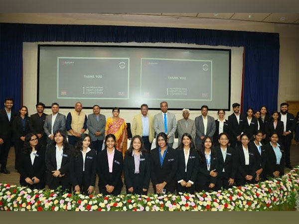 Mahindra University's First International Moot Court participants with eminent dignitaries