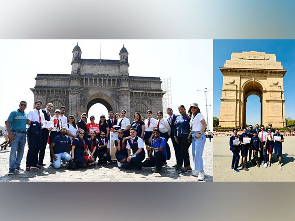 British Airways crew members walked through the cities with an aircraft trolley raising funds for a NGO that supports the education of slum children in India