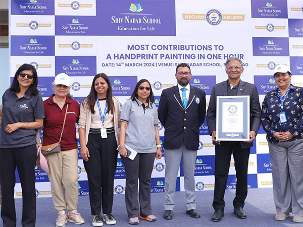 Shiv Nadar School Sets a New GUINNESS WORLD RECORDS title for the Most Contributions to Handprint Painting in One Hour with the Aim to Promote Water Conservation