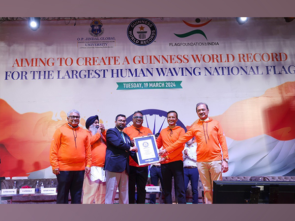 New Guinness World Record for Largest Human Waving National Flag Established by O.P. Jindal Global University & the Flag Foundation of India