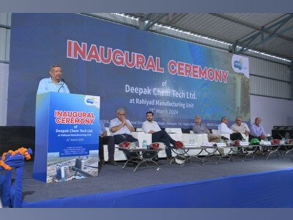 Deepak C Mehta, CMD, Deepak Nitrite Limited delivers a speech at DCTL Plant Inauguration Ceremony