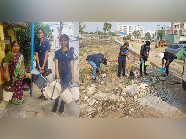 Manthan students during the Lake cleaning initiative