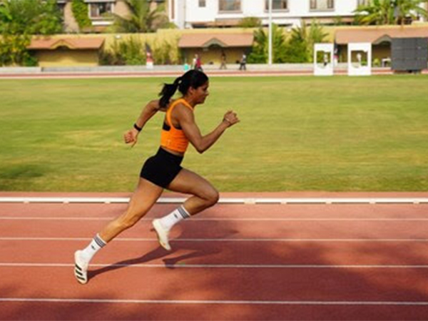 Shaili Singh, a well-known long jump athlete, receiving training at the Anju Bobby Sports Foundation