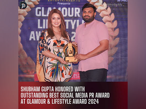 Shubham Gupta honored with outstanding best social media Pr award at glamour & lifestyle award 2024